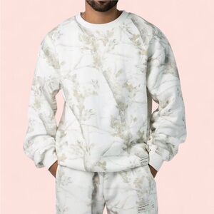 Men's Silver Birch Patterned Crewneck Sweater